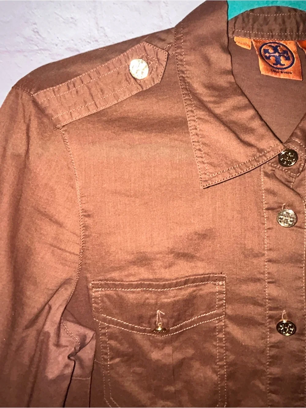 Tory Burch Brigitte Military Utility Blouse women’s size 8